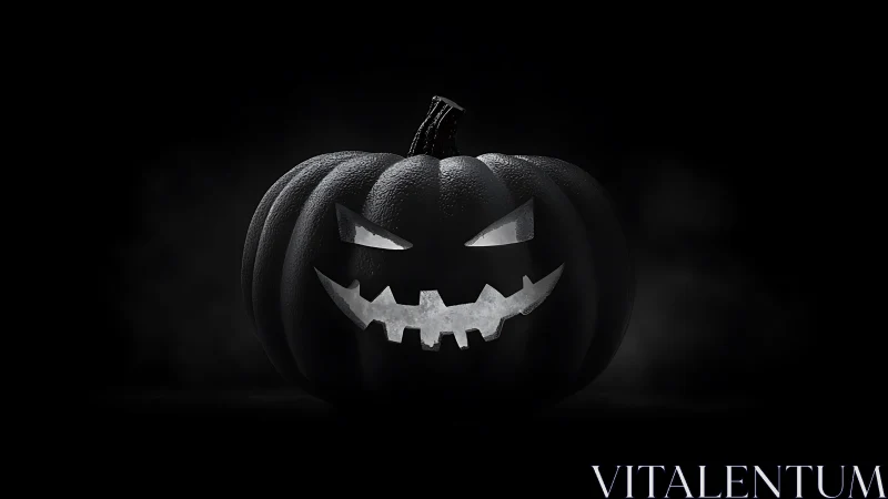 Midnight jack o lantern grins with razor bright menace.