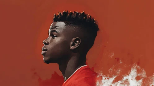 Profile study of focused athlete in stylized digital portrait.