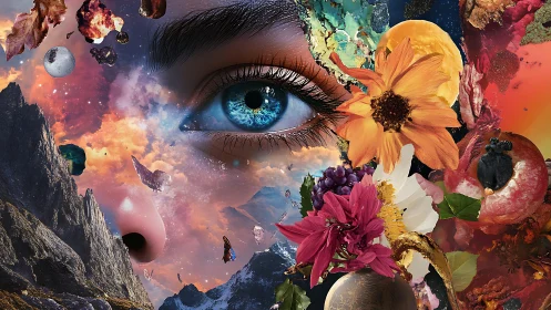 Cosmic daydream through a bright blue wandering eye.