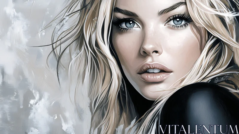 Soft gaze of a blonde woman invites calm, curious connection