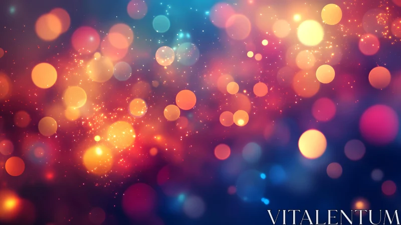 Vibrant abstract bokeh lights in colorful dreamy digital art style.