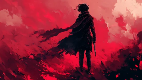 Scarlet storm wanderer stares down the burning horizon.