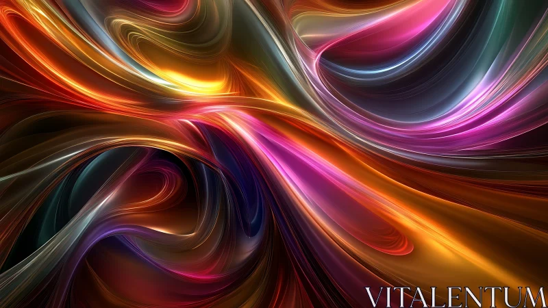 Radiant rivers of color swirling through luminous night.