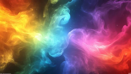 Multicolored gaseous nebula forms symmetric swirling bands