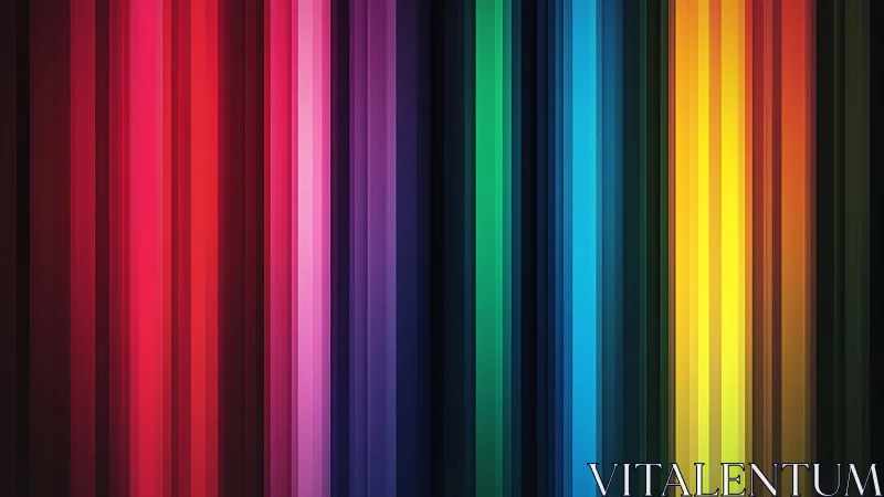 Vertical chromatic spectrum bars in geometric digital abstraction.