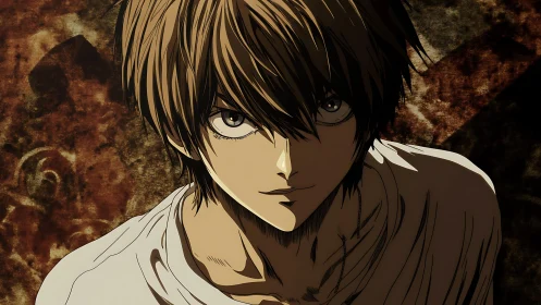 Brooding anime antihero under stark chiaroscuro lighting.