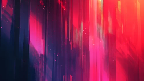 Vertical luminous bands form layered magenta and cyan gradients