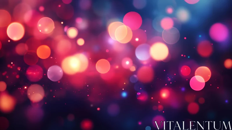 Vibrant abstract bokeh lights in warm and cool color palette.