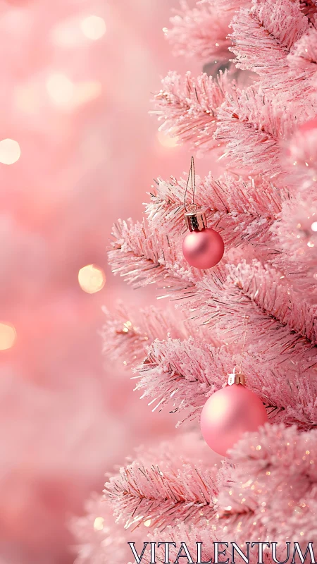 Sugarblush branches cradle ornaments in dreamy holiday hush