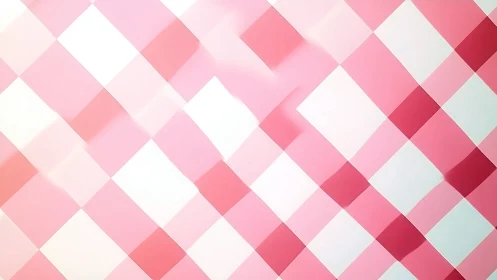 Pink gradient checkered grid forms soft diagonal abstraction