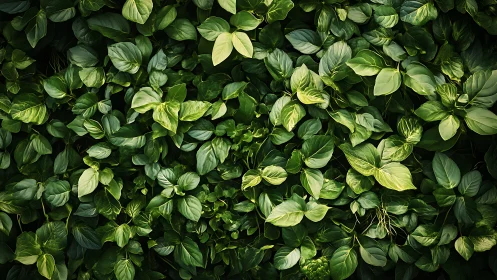 Dense overlapping green foliage in uniform top-down view.