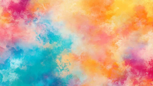 Soft rainbow daydream clouds in a cozy sunset haze.