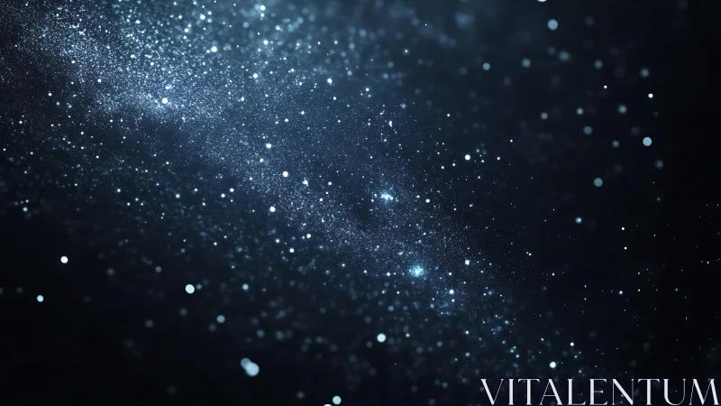 Dense particle field simulating stellar dust with depth-of-field bokeh