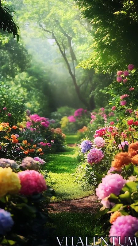 Hydrangea Wonderland: A Chromatic Garden Corridor.