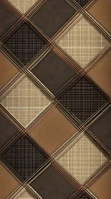 Diagonal plaid lattice pattern with textured leather and woven squares