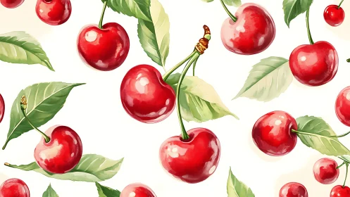 Crimson cherries waltz with glossy leaves in looping daylight