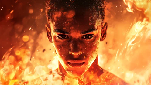 The Fire Within: A Portrait of Intense Energy.