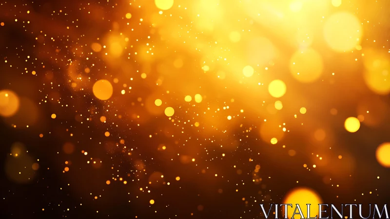 Glowing golden bokeh lights abstract background with warm tones.