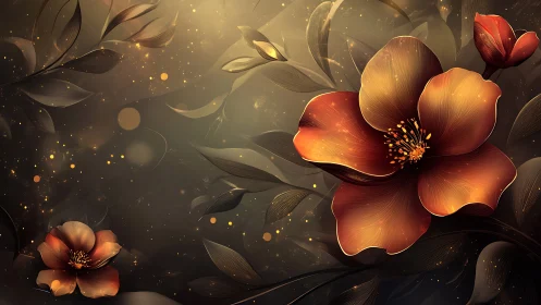 Luminous Botanical Study: Golden Hour Floral Composition.