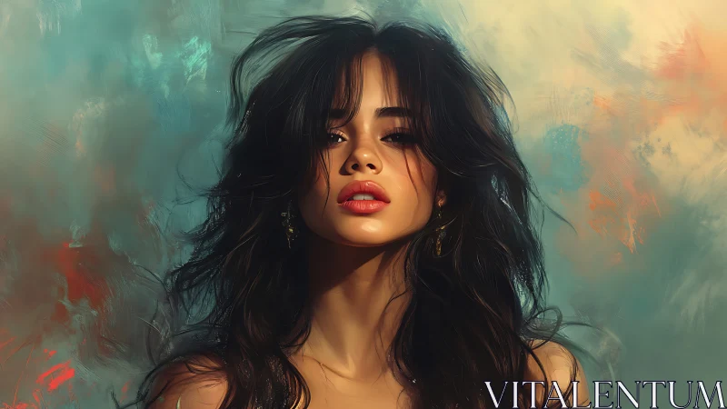 Moody digital portrait captures a confident woman in soft light