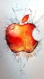 Glowing liquid apple bursting with bright, refreshing energy.