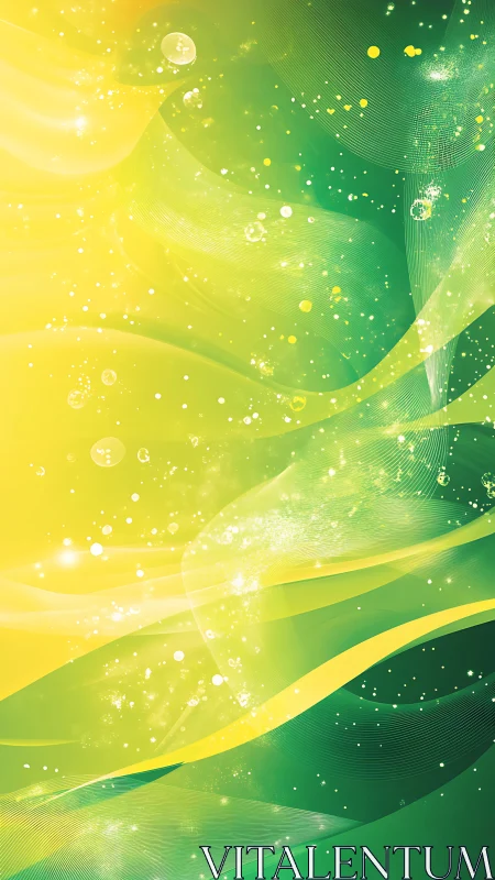 Luminous citrus nebula of swirling yellow and emerald light.