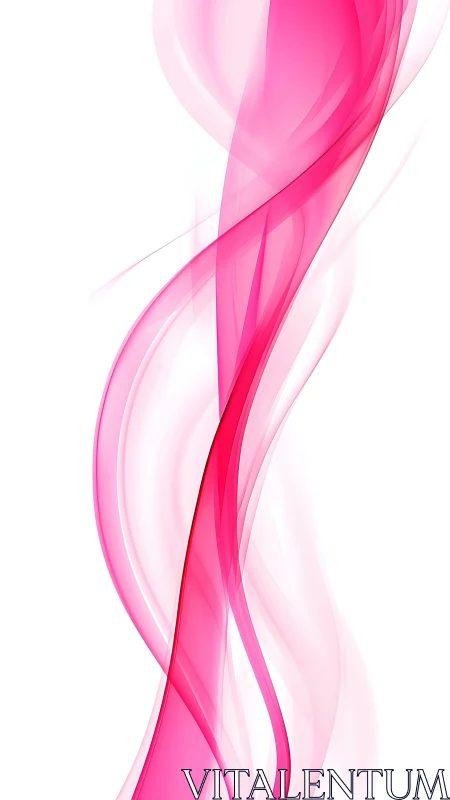 Curved translucent magenta ribbons intersect on white field