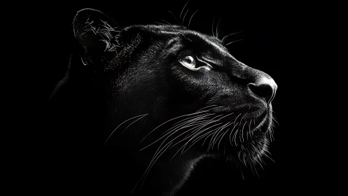 Obsidian Panther Emerges Through Luminescent Darkness