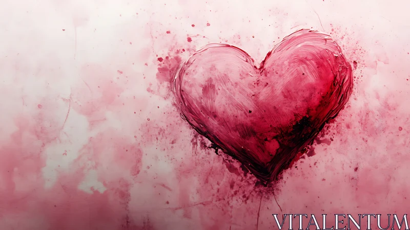 Crimson Heartbeat Exploding Through Watercolor Dreams.