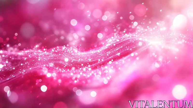 Vibrant pink abstract wave with sparkling glitter effect background.