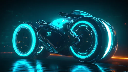 Neon night racer poised for a sleek digital street escape.
