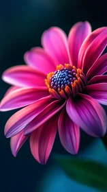 Magenta Bloom Explodes Across Teal Silence