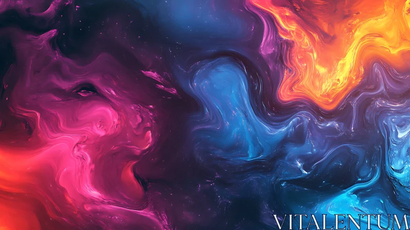 Cosmic color currents swirling through a dreamy night sky.