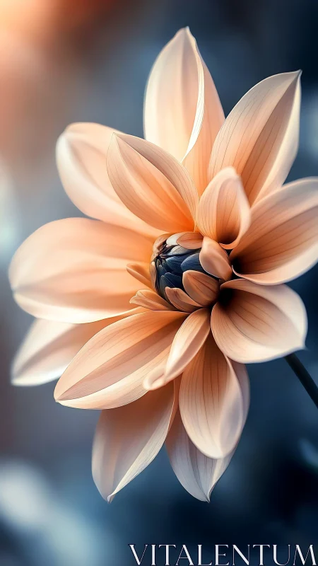 Dahlia Flower with Detailed Petals and Central Stamen