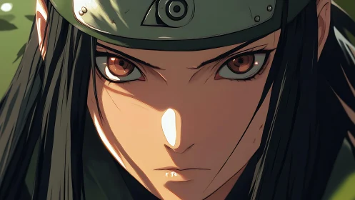 Close frontal view shows stylized ninja face in hard light