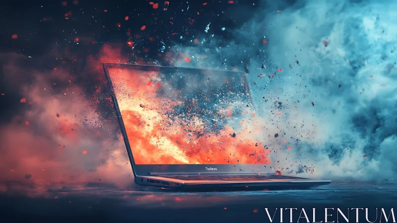 Laptop portal erupts as digital firestorms shatter reality