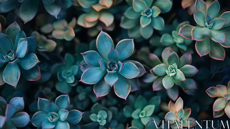 Moody teal succulents form a soothing geometric garden