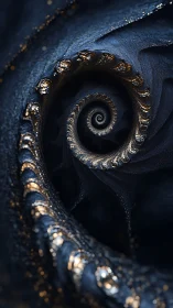 Golden spiral depths curl into a calm, mysterious night