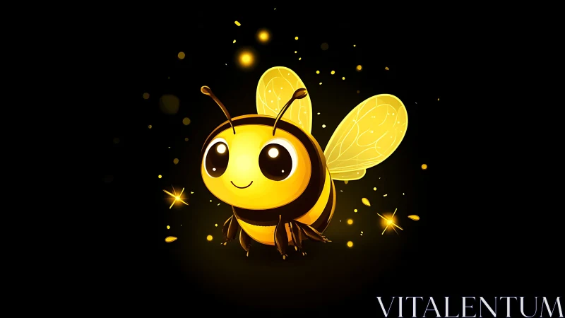 Glowbug Bumblebee beaming starlight in honeyed night.