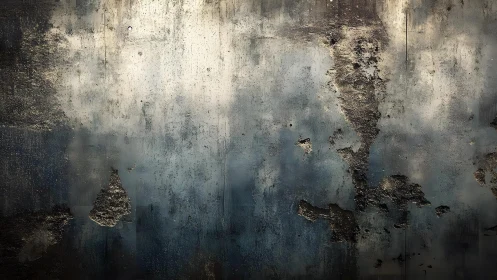 Weathered Grunge Wall Texture with Peeling Paint and Dark Stains.