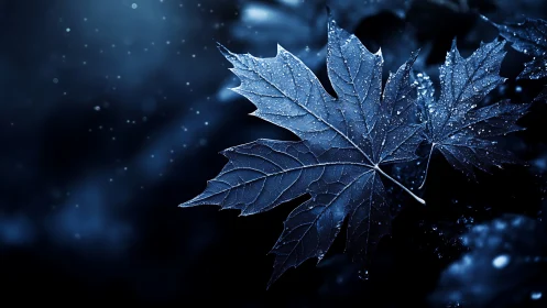 Nocturnal maple foliage in high-contrast digital painting.