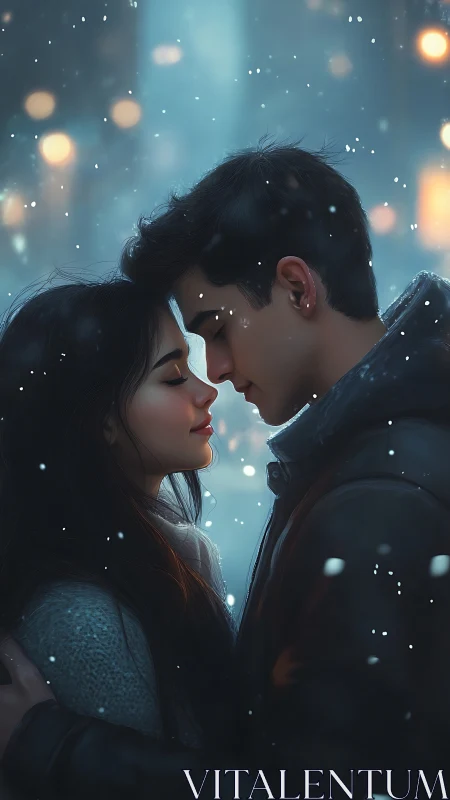 Two Hearts Suspended in Starlit Frost.