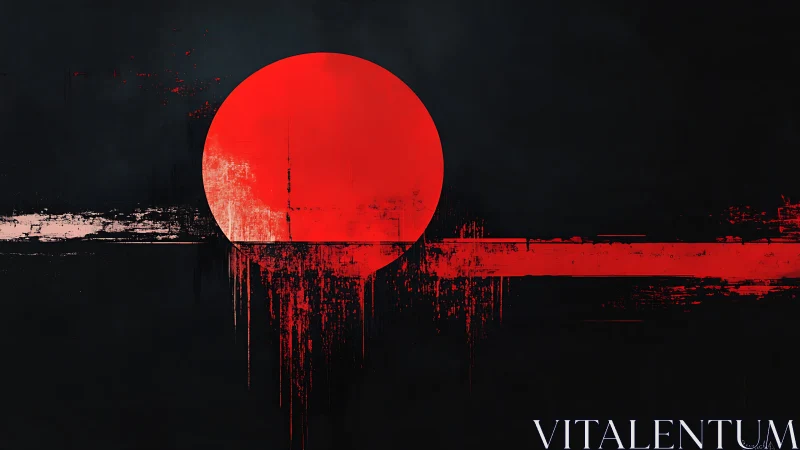 Bleeding Neon Sun Crossing A Midnight Industrial Horizon.