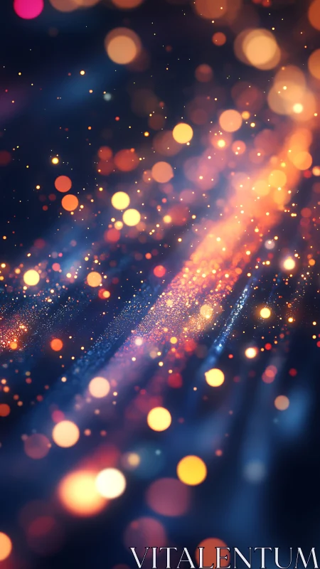 Luminous bokeh light trails with radiant particle streams.