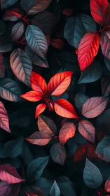 Scarlet leaves whisper quietly through the twilight shadows