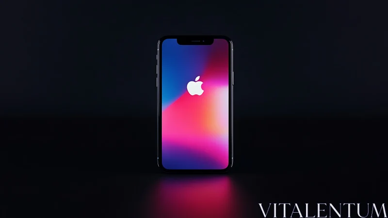 iPhone with Gradient Wallpaper Display.