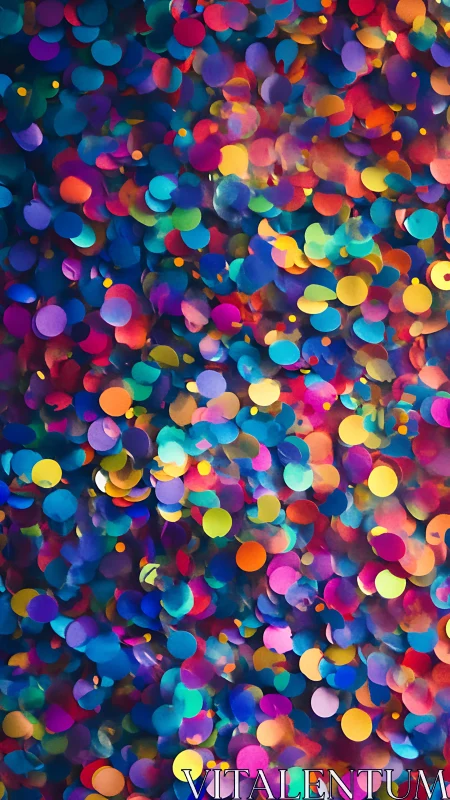 Multicolored circular confetti fills the vertical frame fully