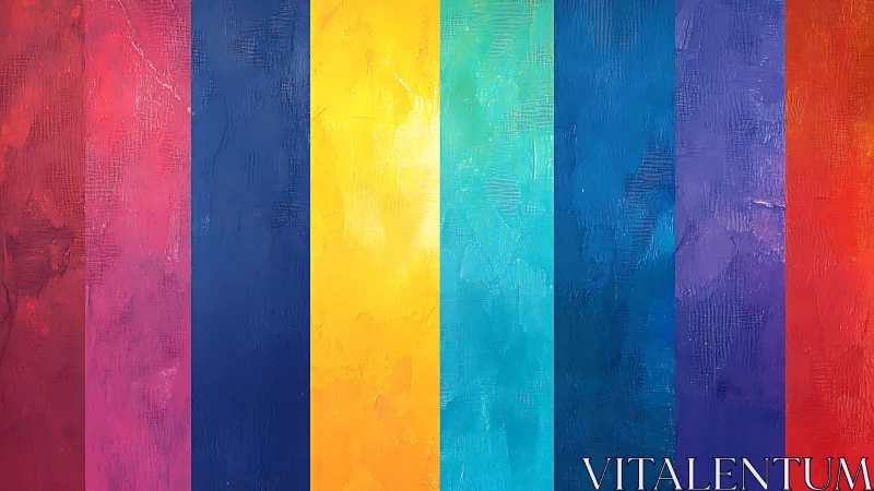 Radiant rainbow panels glowing with joyful textured color.