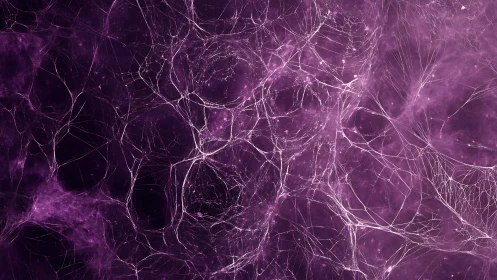 Cosmic violet web drifts across a dreamy starry void