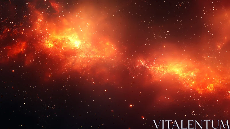 Luminous interstellar nebula band glows across deep space field